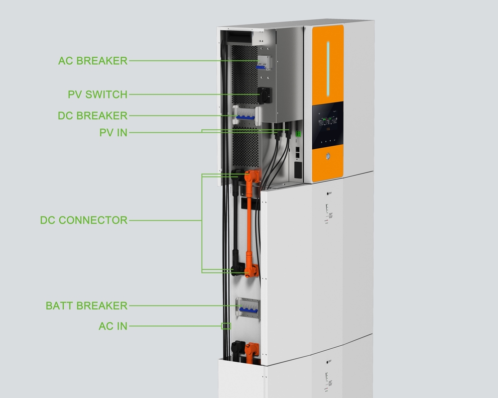 الوحدة الكهروضوئية 370V نظام الطاقة القابلة لإعادة الشحن MPP جهد الإدخال 15KWH