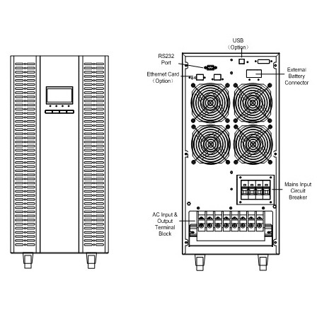 10-20KVA نظام UPS عالي التردد PFC DSP بموجة جيبية نقية